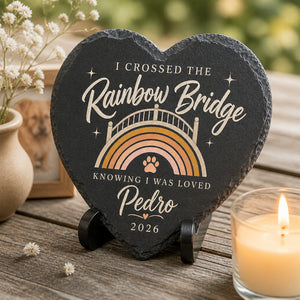Rainbow Bridge Pet Memorial Slate Heart – Custom Name & Year - Personalized Slate Memorial Stone 0b24013c-f196-4860-8f6c-820120c64925.jpg
