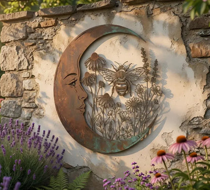 Crescent Moon Bee Wall Decor, Wildflower Garden Art, Rustic Outdoor Metal Sign 0b311012-3593-4f16-a06b-82385b5f8387-fhgyre-1-.webp