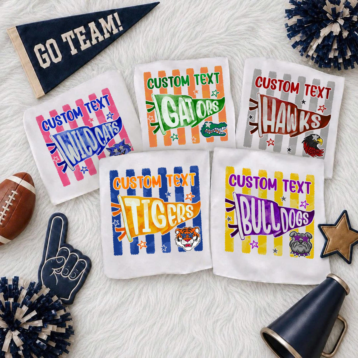 Custom Mascot School Shirt, School Mascot Spirit Shirt, Back To School Shirt, Personalize mascot, Striped Pennants Flag, Girly Mascot Shirt 0b42f016-8d4c-4b3e-9492-e13daf543adf-1.jpg