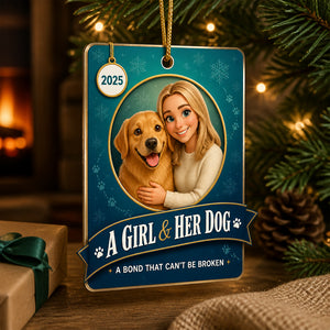 A Girl & Her Dog – Cartoon Photo Aluminum Ornament - Personalized Aluminum Ornament 0b5beba2-1461-433a-80ce-15fdce27db3b.jpg