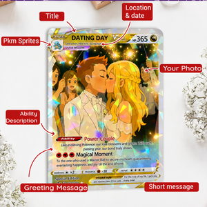 Personalized Poke Anniversary Card, Personalized Anniversary Gifts, Custom Photo Anime Gift for Couple, Wedding Gift, Family Gift