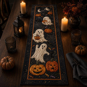 Quilted Ghost Halloween Table Runner, Spooky Pumpkin Decor 0ba007ce-dff3-4534-89ba-bf44c386dd35-3.jpg