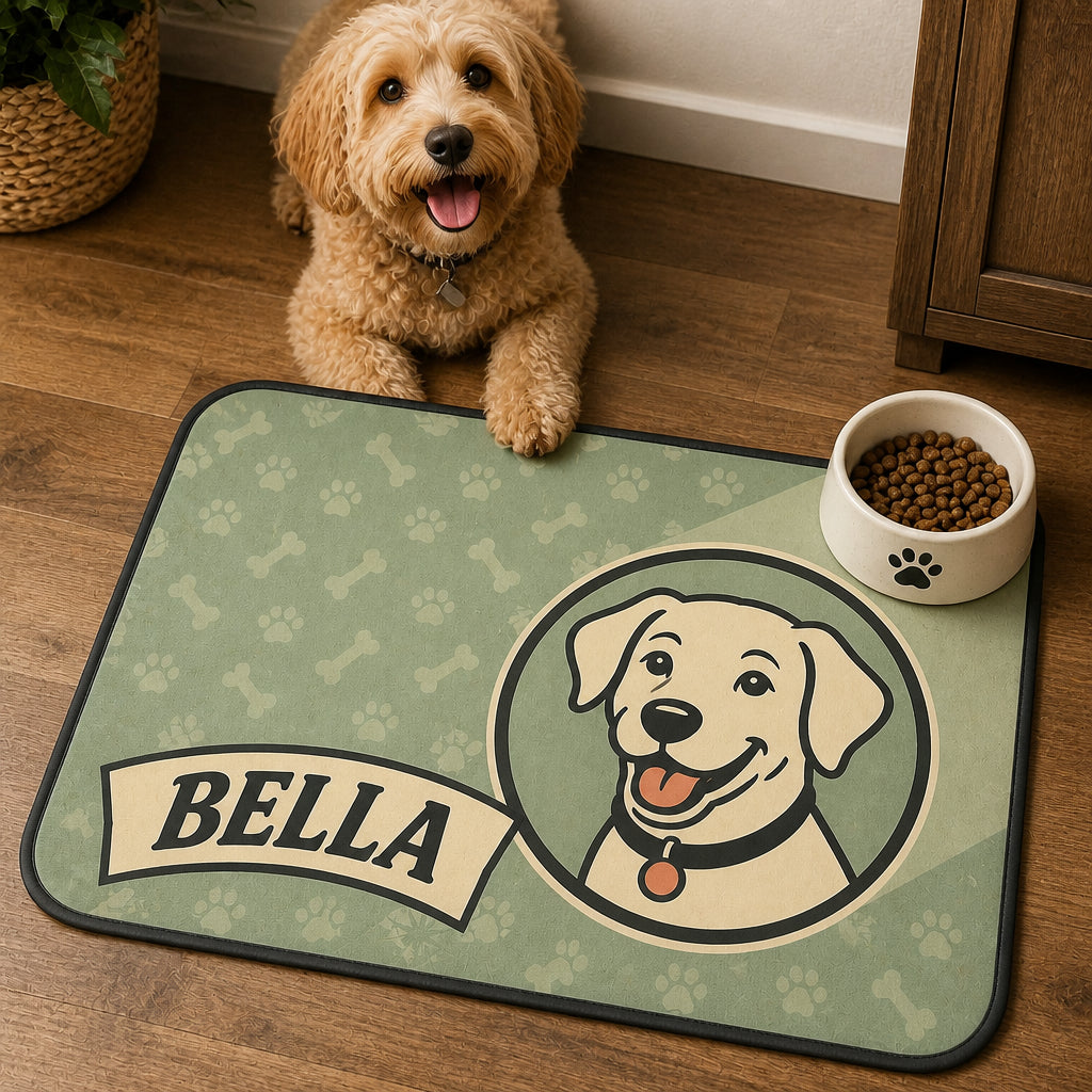 Personalized Pet Feeding Placemat – Retro Bones Badge - Personalized Placemat 0ba807df-9faa-42a4-865d-643bf7b50ed4.jpg