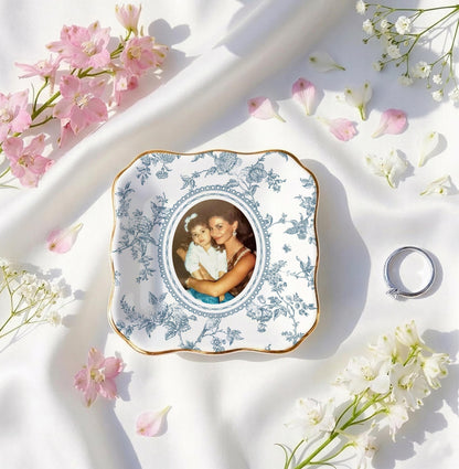 Mother of the Bride Gift, Toile De Jouy Trinket Tray, Custom Mother Photo Ring Dish, Mother of the Bride Wedding Day Gift from Daughter 0bc9ad35-72cf-4c75-ae2e-b55e3ecd01ab-5.jpg