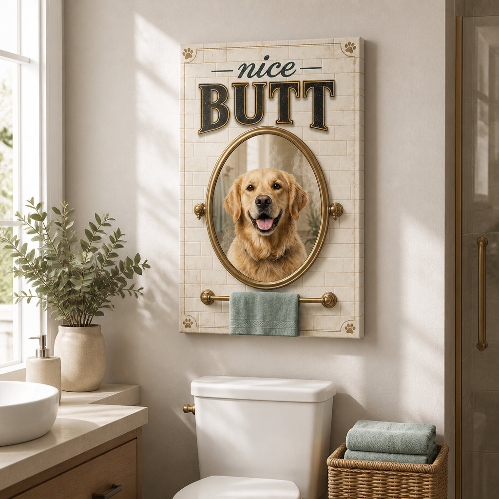 Nice Butt Pet Portrait Bathroom Canvas - Personalized Canvas 0be8fccd-2b93-4012-8d0f-dff920e8b34b.jpg