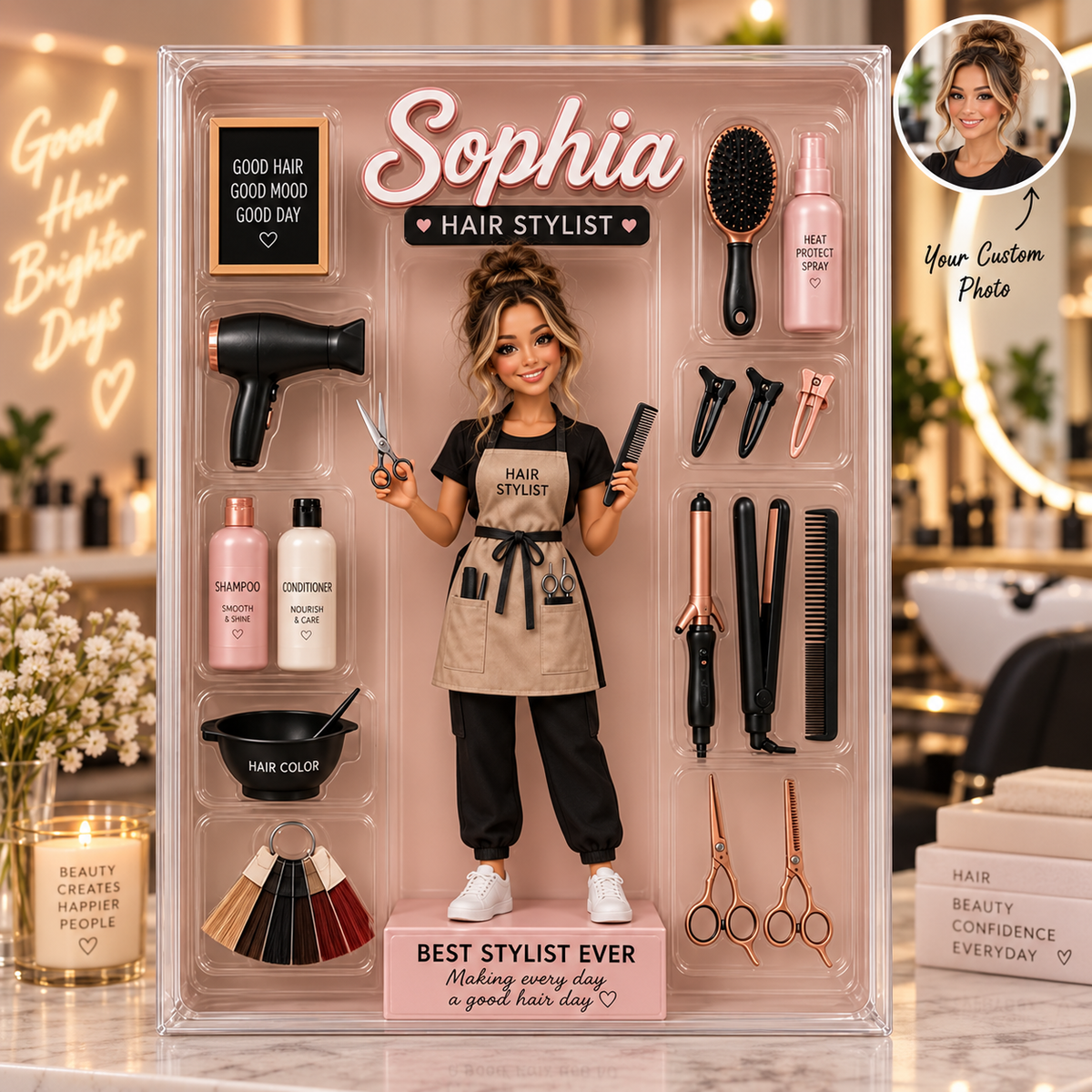 Custom Hair Stylist Acrylic Plaque, Personalized Hairstylist Figure Gift, Salon Station Decor, Hairdresser Appreciation Gift 0c2cacad-8a62-4bfd-bd87-69bb1e0a58cd-dre-1-.png