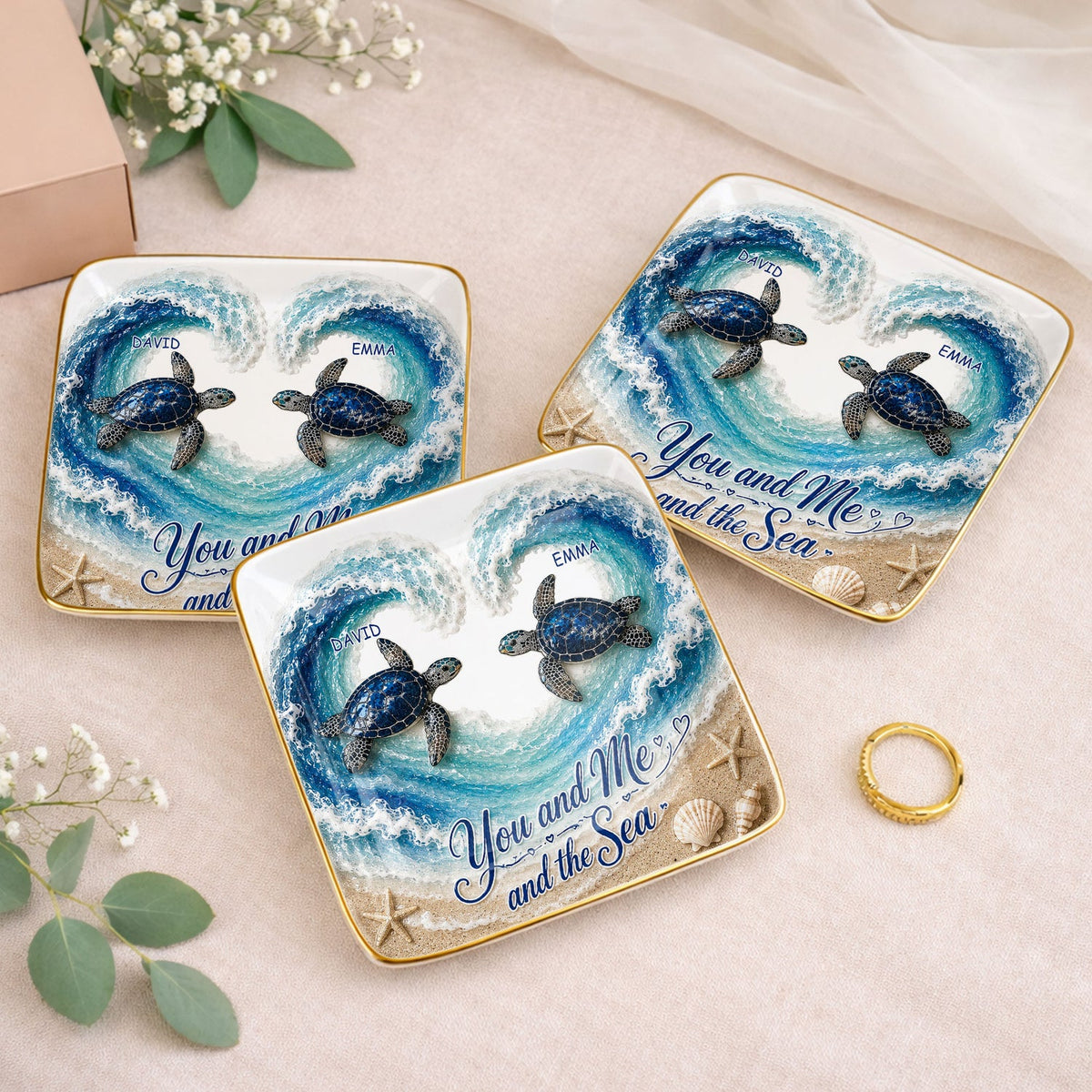 You And Me And The Sea, Jewelry Ceramic Dish, Gift For Couples and Beach Lovers 0c414207-a91c-4ef0-9e83-e1d42520aab3-6.jpg