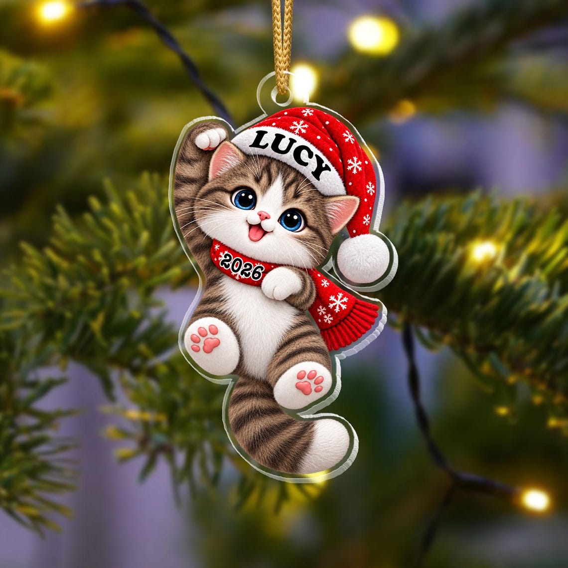 Personalized Acrylic Cat Ornament, Custom Name & Year, Santa Kitten Christmas Gift 0c4337c8-f655-41aa-a1d9-32b36d96b000-8.jpg