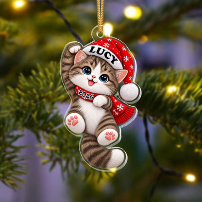 Personalized Acrylic Cat Ornament, Custom Name & Year, Santa Kitten Christmas Gift 0c4337c8-f655-41aa-a1d9-32b36d96b000-8.jpg