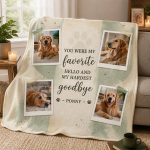 Pet Memorial Photo Collage Blanket – Favorite Hello, Hardest Goodbye - Personalized Blanket 0c6cf2f6-e913-4708-861c-cf3325e7ef44.jpg
