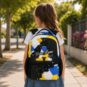Custom VolleyballBackpack for Kids Personalized Initial School Bookbag with Name Customized Sports Schoolbag for Kindergarten Elementary Primary Senior Middle
