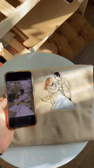 Personalized embroidered custom your own photo shirt - Handmade shirt