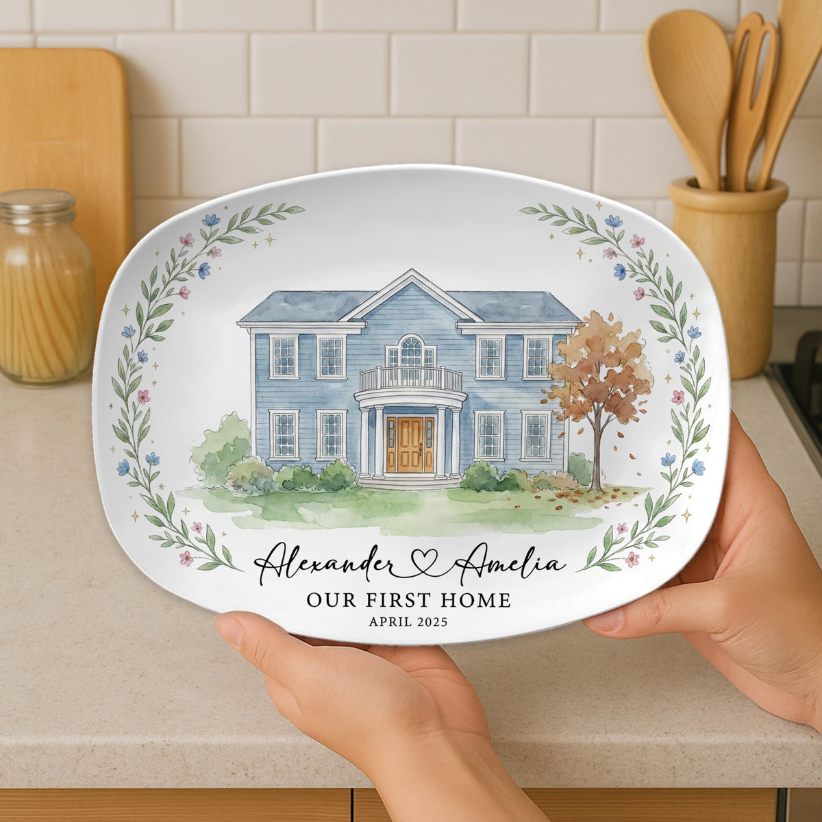Personalized House Portrait Platter: Custom Home Watercolor, New Home Gift 0c7ebeb9-fee3-4c06-b553-5a3fed46e052-10.jpg