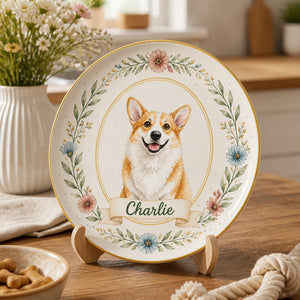 Custom Pet Portrait Plate with Name – Botanical Cameo Border - Personalized Personalized Ceramic Plate 0ca3831f-13cf-44f7-96f8-10090c30cc24.jpg