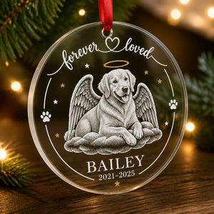 Forever Loved Pet Memorial Transparent Acrylic Ornament — Custom Photo, Name & Years - Personalized Transparent Acrylic Ornament 0cabd373-fbf3-47ad-98cf-c171e2ee586c.jpg