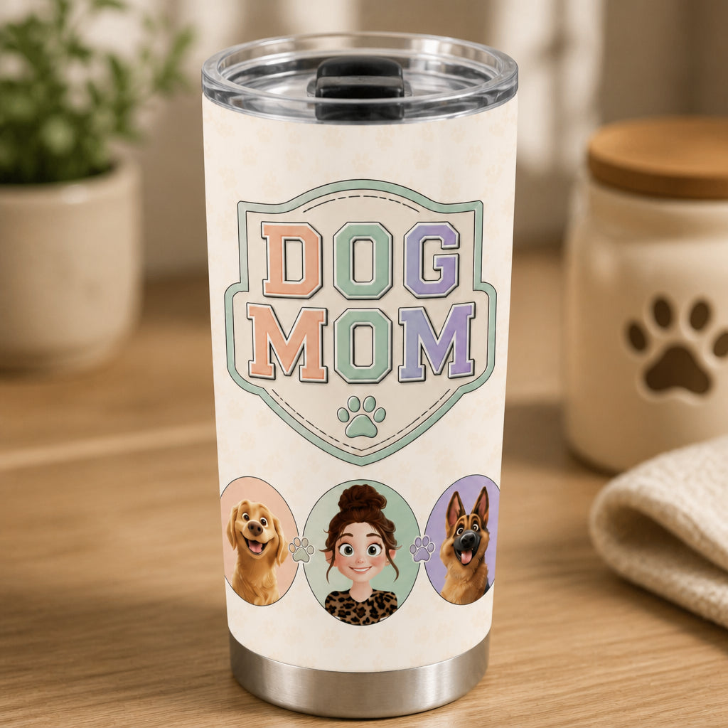Custom Dog Mom Portrait Tumbler – Owner + 2 Dogs - Personalized Tumbler 0cd01634-b5c8-4986-9734-b36ad6c5051c.jpg