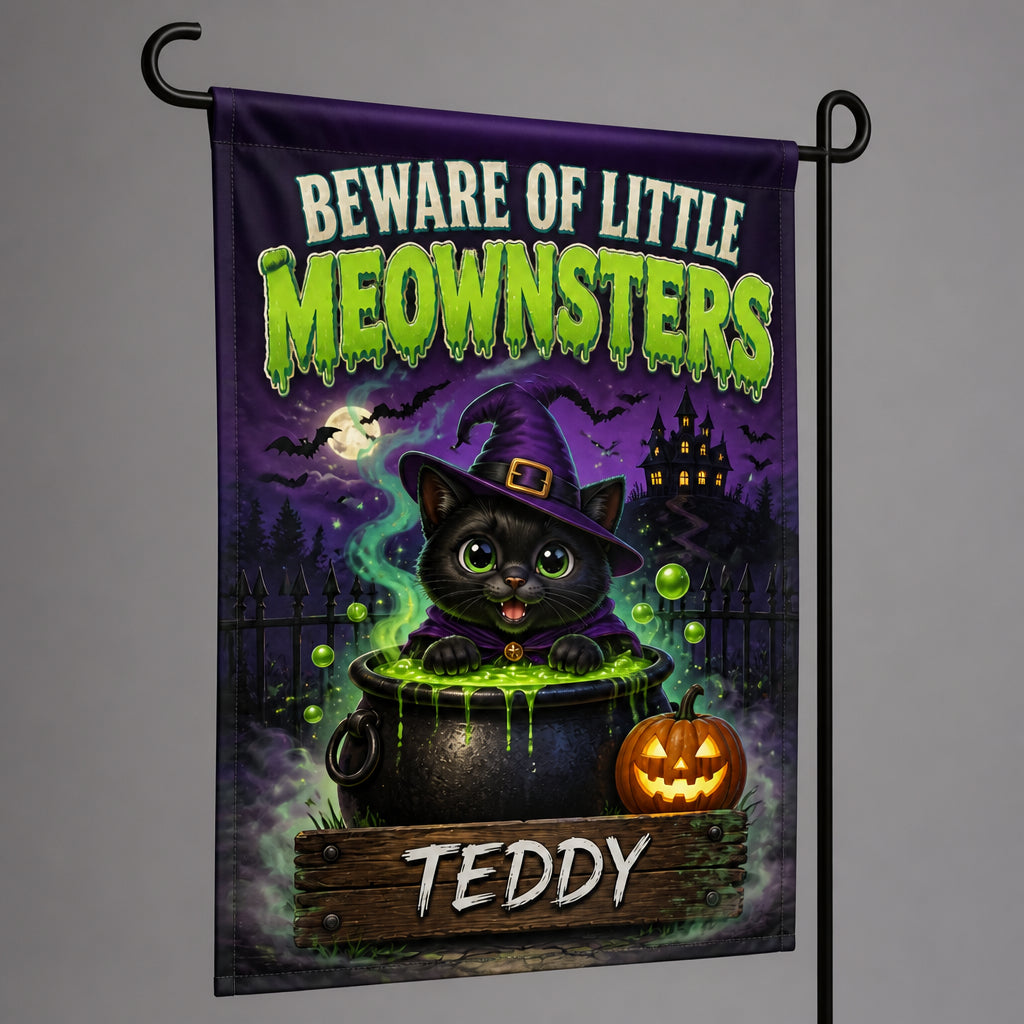 Beware of Little Meownsters Personalized Cat Garden Flag - Personalized Family Flag 0cdd9318-b197-4eb5-ba32-34b94b3a8f5a.jpg