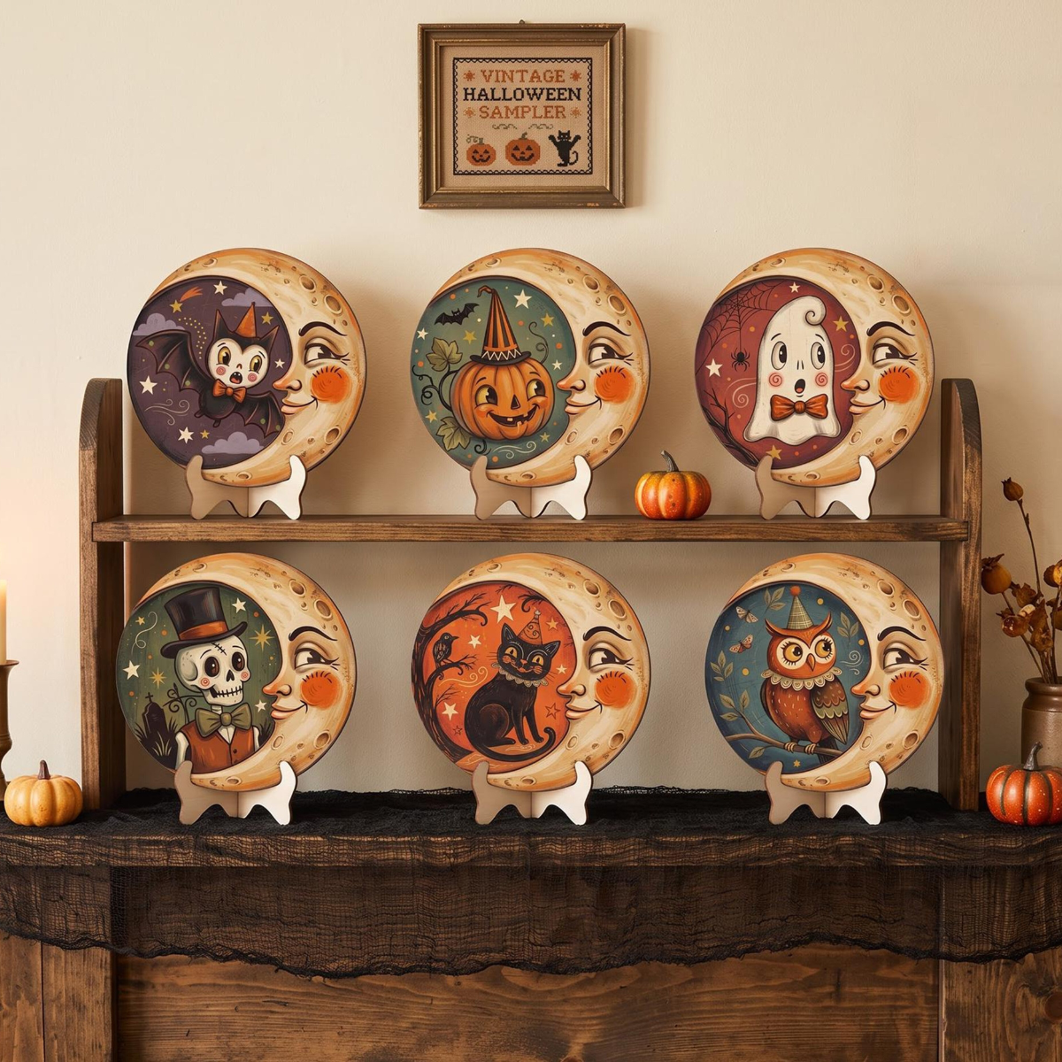 Vintage Halloween Decor Indoor, Retro Wooden Sign for Shelf Decor, Moon Decor, Ghost, Pumpkin, Black Cat, Skeleton, Owl, Housewarming Gift 0cdf6bc0-58af-4c35-ba70-67eb136a57fd-1.png