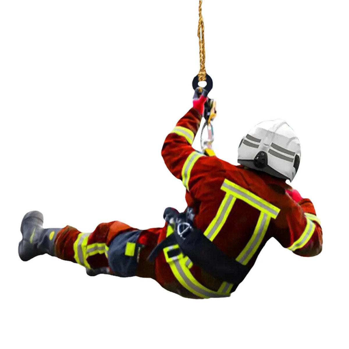 Christmas Fireman Ornaments Christmas Tree Firefighter 2d Acrylic Hanging Ornaments Fireman Figurines Party Favors Decorations