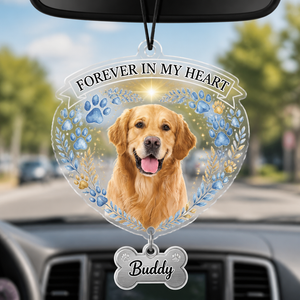 Forever In My Heart Pet Photo Suncatcher with Bone Charm - Personalized 1 Layered Suncatcher with Charm 0ce9abac-0567-4d34-ad3c-2d4661473f36.png