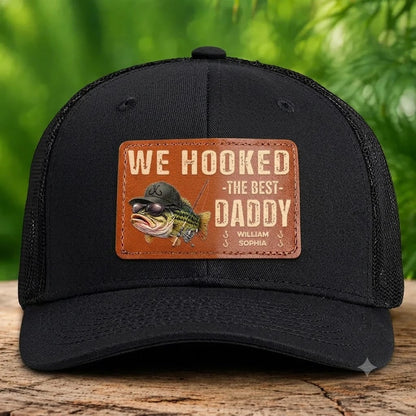 We Hooked The Best Dad Grandpa - Personalized Leather Label Net Hat 0cec0b9e-c426-400f-a464-d1e0d04ecf74.jpg