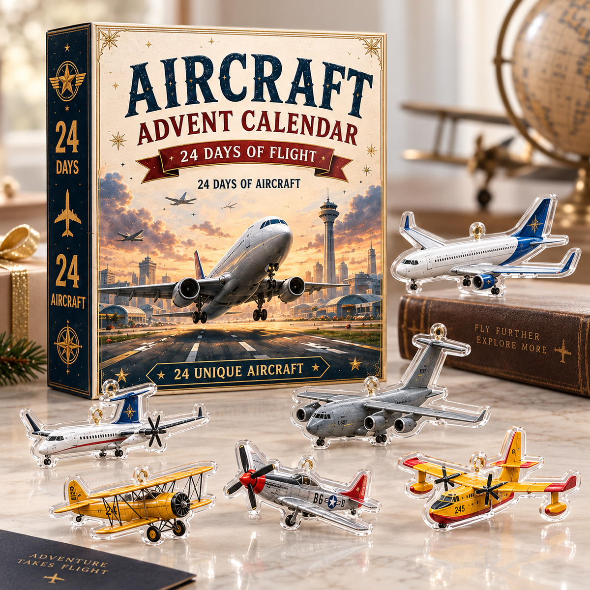 Aircraft Advent Calendar 2026 | 24 Days- 2D Acrylic Advent Calendar of Flight with Unique Miniature Airplanes, Jets & Aviation Collectibles 0d099c1b-8dda-4ce8-8217-b5014c83a53f-358fb7ce-8dc5-4d93-8461-536d135e0523.png