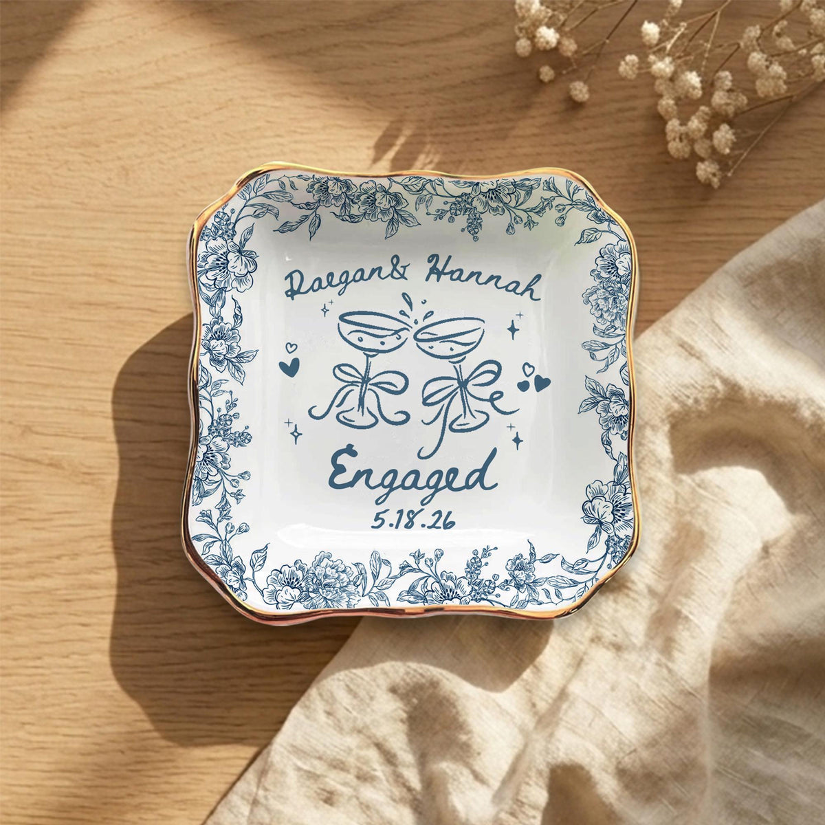 Personalized Ceramic Ring Dish, Custom Engagement Gift, Whimsical Gift for Engaged Couples Newlyweds Friends, Wedding Bride & Groom 0d41629d-6b18-4bc3-9011-7377b1c98f86-3.jpg