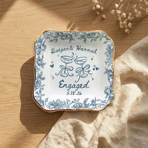 Personalized Ceramic Ring Dish, Custom Engagement Gift, Whimsical Gift for Engaged Couples Newlyweds Friends, Wedding Bride & Groom 0d41629d-6b18-4bc3-9011-7377b1c98f86-3.jpg