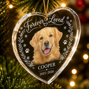 Forever Loved Pet Memorial Crystal Ornament (Photo-to-Portrait) - Personalized Crystal Ornament 0d4b6d68-61d7-40a5-ae1a-72bb9bed299f.jpg