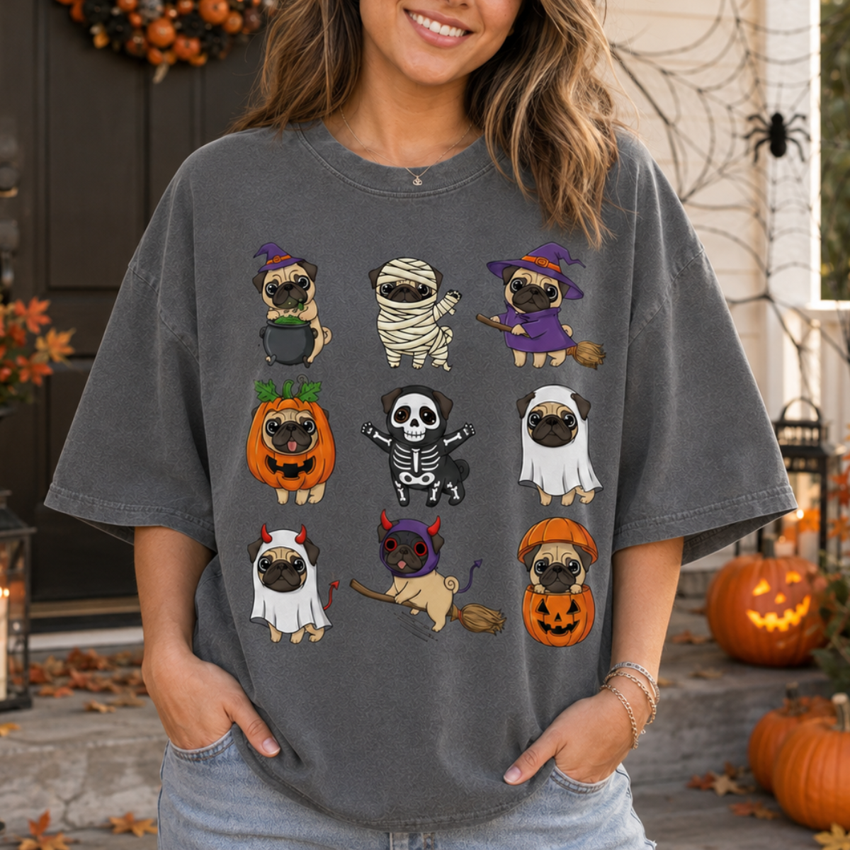 Comfort Colors Pug Halloween T-Shirt, Pug Halloween Tee, Spooky Halloween Dog Mom Sweater, Pug Mom Shirt, Pug Fall Tee, Pug Lover Kids Tee 0d58a7fb-9ce6-4dea-9d0f-7bedd48b5d6d-3.png