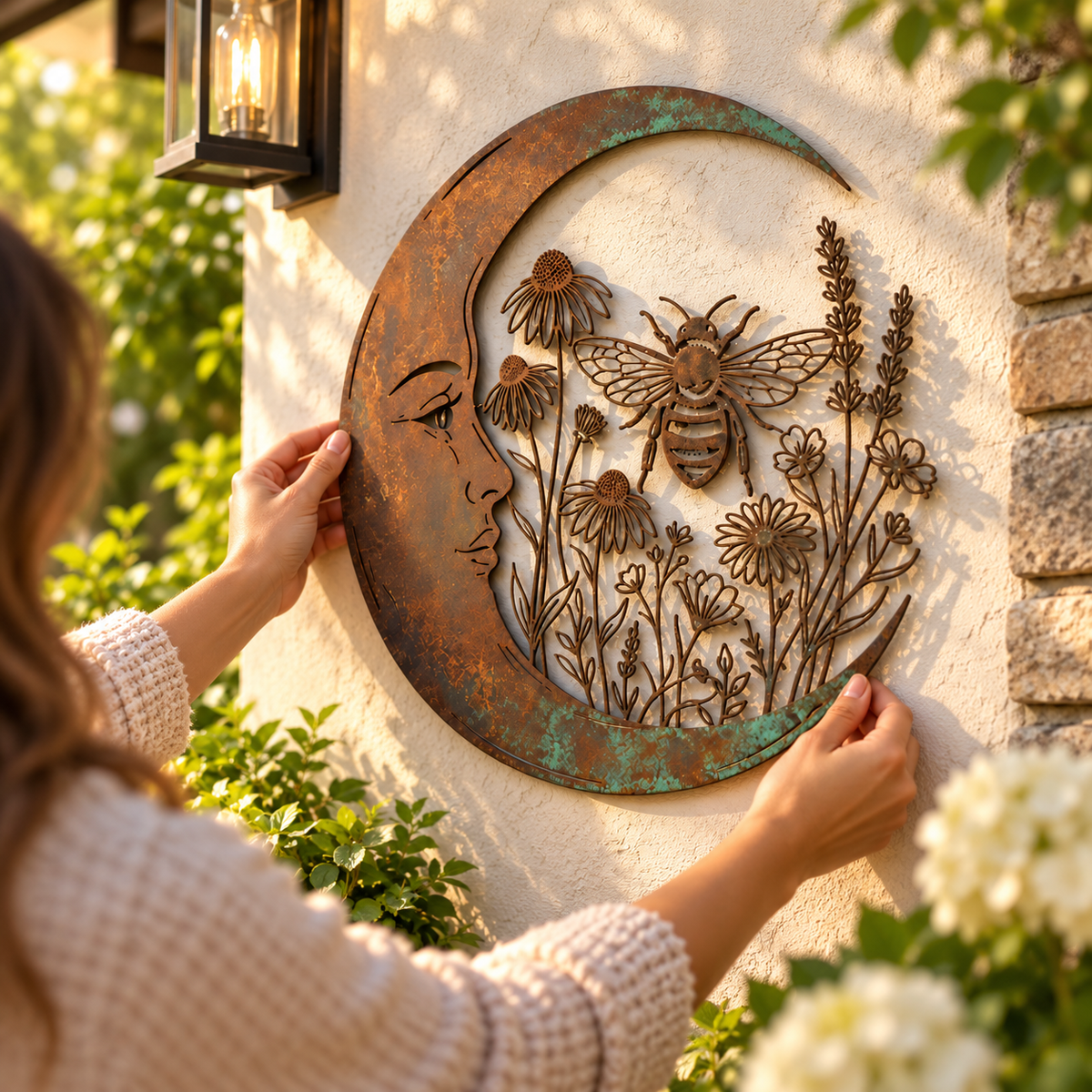 Crescent Moon Bee Wall Decor, Wildflower Garden Art, Rustic Outdoor Metal Sign 0d5b81b7-069f-4aee-a928-2b923b86bd2c-dac7c959-b470-4cd7-bcea-69f5a861e65f.png
