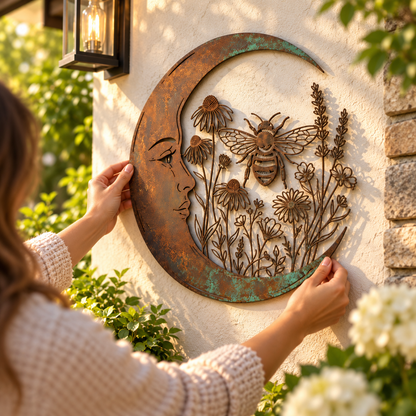 Crescent Moon Bee Wall Decor, Wildflower Garden Art, Rustic Outdoor Metal Sign 0d5b81b7-069f-4aee-a928-2b923b86bd2c-dac7c959-b470-4cd7-bcea-69f5a861e65f.png