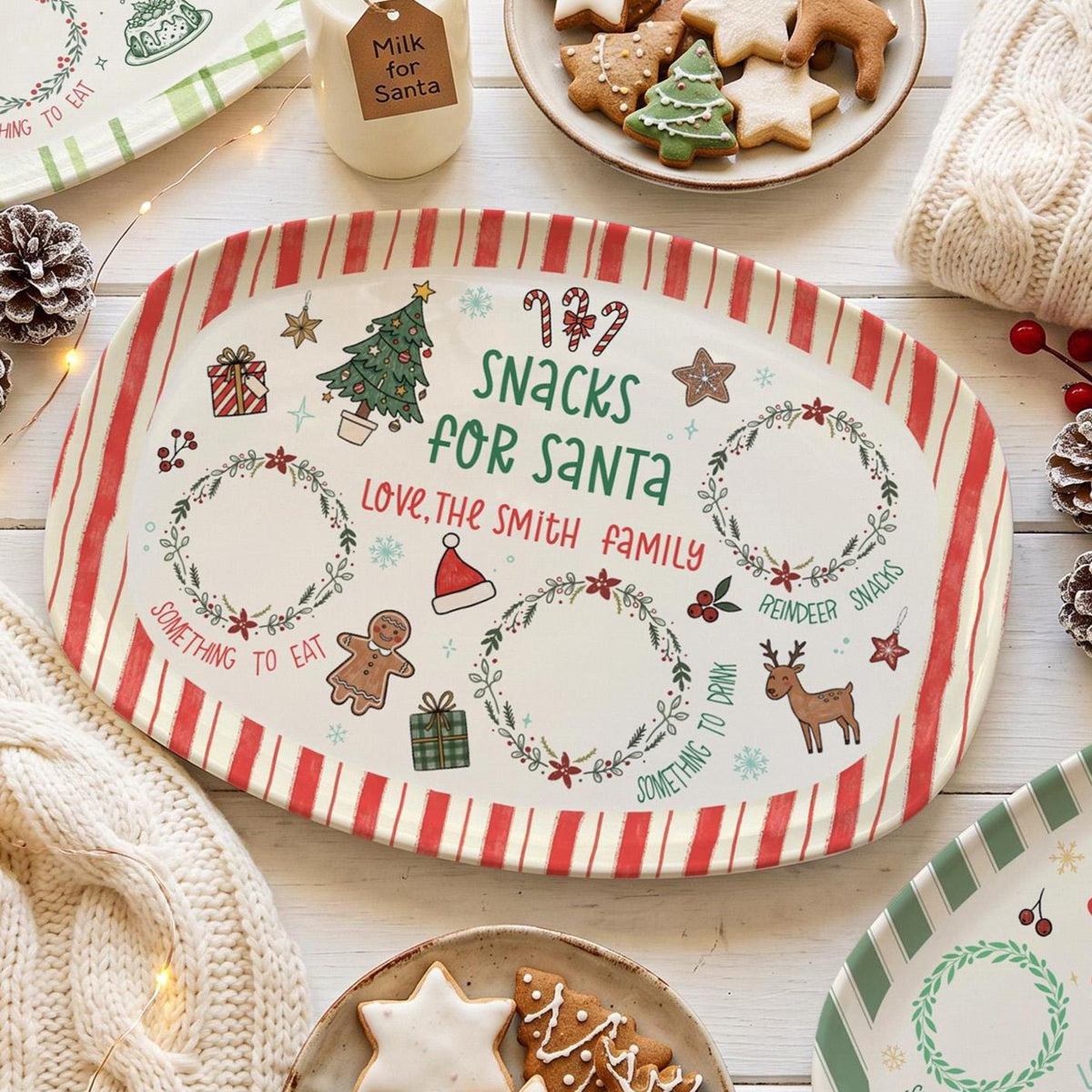 Personalized Santa Cookie Plate, Cookies for Santa Platter, Custom Holiday Christmas Plate for Family, Christmas Gift 0d79a0f3-31c5-4857-9ff0-432f4bbca293-1.jpg