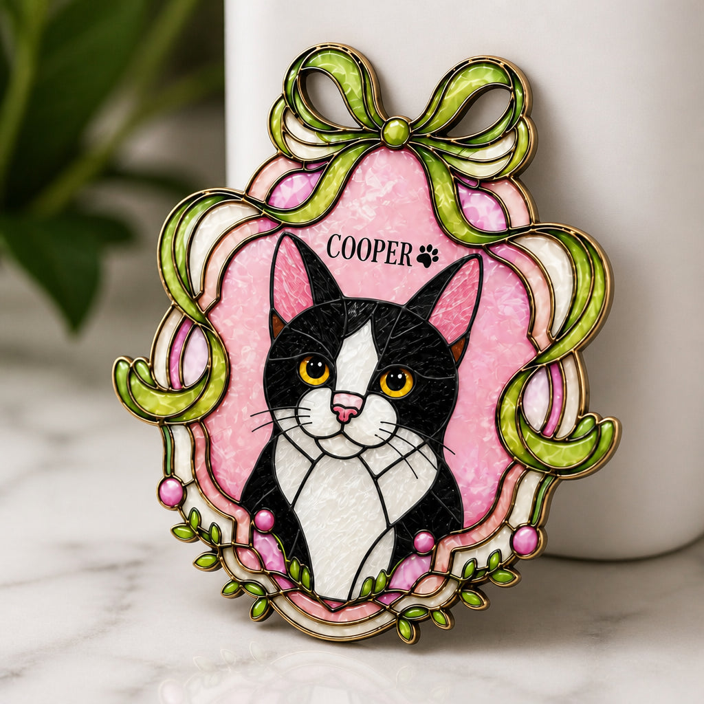 Personalized Stained-Glass Cat Magnet – Custom Pet Name - Personalized Custom Shape Fridge Magnet 0d801311-9b42-4baf-9971-a08e009e14d4.jpg