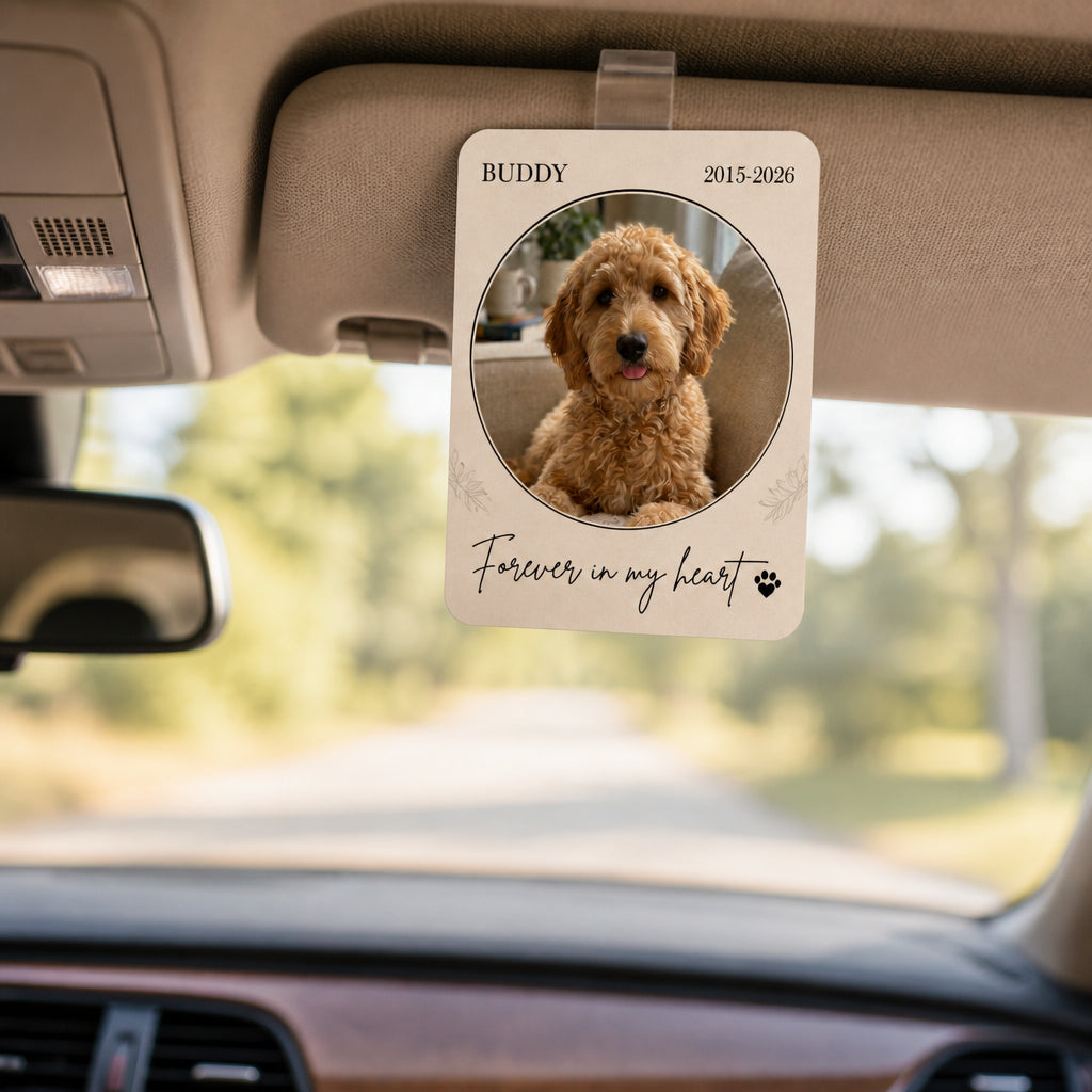 Pet Memorial Car Visor Clip – Photo, Name & Years - Personalized Car Visor Clip 0d88ea88-e671-42ce-9a93-a4cbedeab11a.jpg
