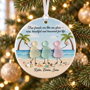 Personalized Sea Glass Friends 3D Effect Printed Ornament, Custom Friendship Gift, Best Friend Christmas Ornament, Beach Lover Keepsake Decor 0d8faa5f-b605-4706-9d02-726942e6b319-banner-2.png