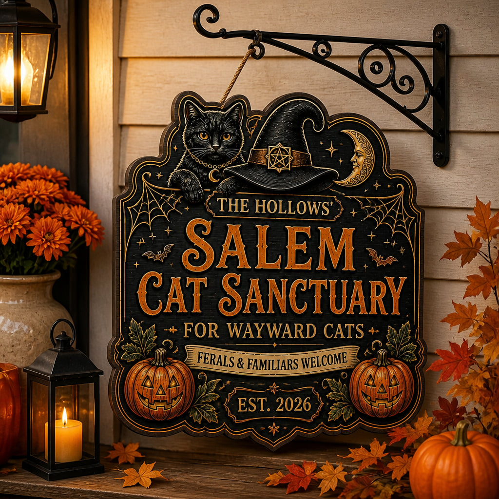 Personalized Salem Cat Sanctuary Wood Sign – Custom Family Name & EST Year - Personalized Wood Sign 0db1be71-e479-437e-bcfc-e2374815ca20.jpg
