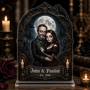 Gothic Couple Portrait Standing Acrylic Plaque — Custom Photo, Names & Est. Year - Personalized Acrylic Custom shape Standing 1 layer (FS) 0dbb8241-5f99-48a2-b6ca-c16a3aa56c7f.png