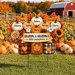 Cozy Warm Fall Season Mason Jars Pumpkins - Personalized Yard Sign - Fall Decor For Grandparents 0dcbff98-e784-4aca-a2ae-477ccea73f59-banner-1.png