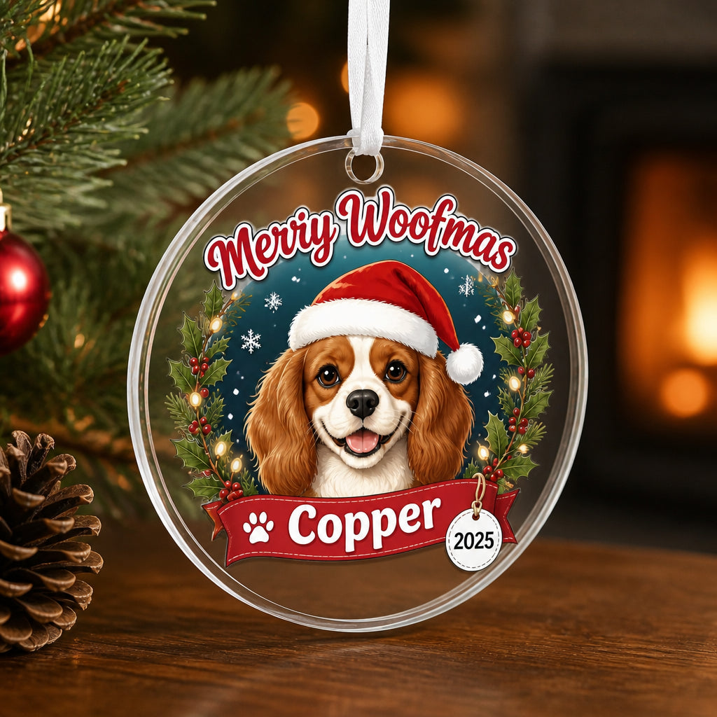 Merry Woofmas Personalized Dog Name & Year Acrylic Ornament - Personalized Transparent Acrylic Ornament 0dd17f2d-b26c-4c01-bf5d-053988a132bc.jpg