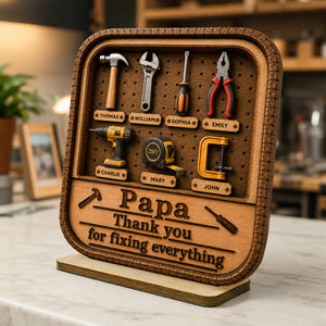 Dad Grandpa Tool Box - Personalized Wooden Plaque - Father's Day Gift For Dad, Husband