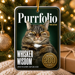 Purrfolio Paws Edition Magazine Cover Ornament – Upload Your Pet Photo - Personalized Aluminum Ornament 0e083318-db94-446f-9f3f-0633a6184c08.png
