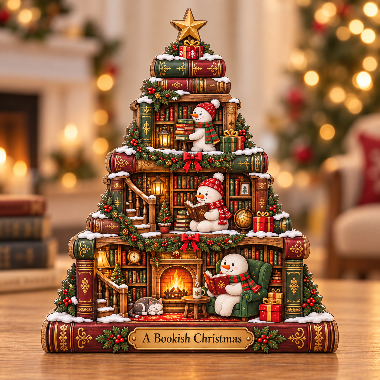Snowman Book Tree Wooden Block, Stacked Books Christmas Decor, Book Lover Shelf Sign, Reading Lover Gift, Bookish Christmas Gift 0e0df954-ad3c-4e3d-bff5-2f436b4f8334-Bookish-Snowman-Christmas-Tree.png