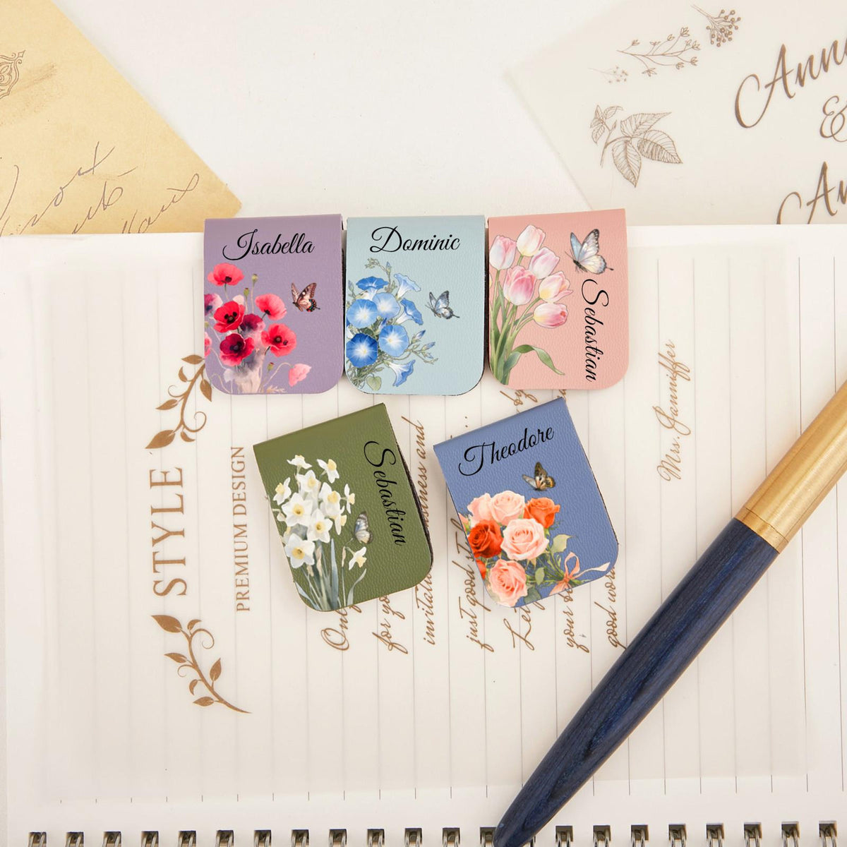 Leather bookmark with birth flower, personalized leather magnetic bookmark, custom name bookmark, birthday gift for book lovers 0e21f370-bf36-421b-a10b-326571f6f30b-4.jpg