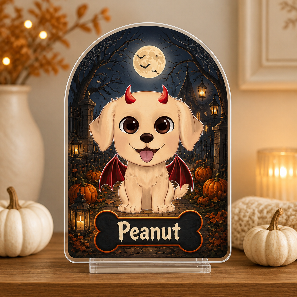 Personalized Halloween Devil Pup Name Standee - Personalized Acrylic Custom shape Standing 1 layer (FS) 0e2f5592-b099-41ee-8769-cdecc0a85c87.png