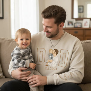 Our Story Since Personalized Father Embroidered Sweatshirt