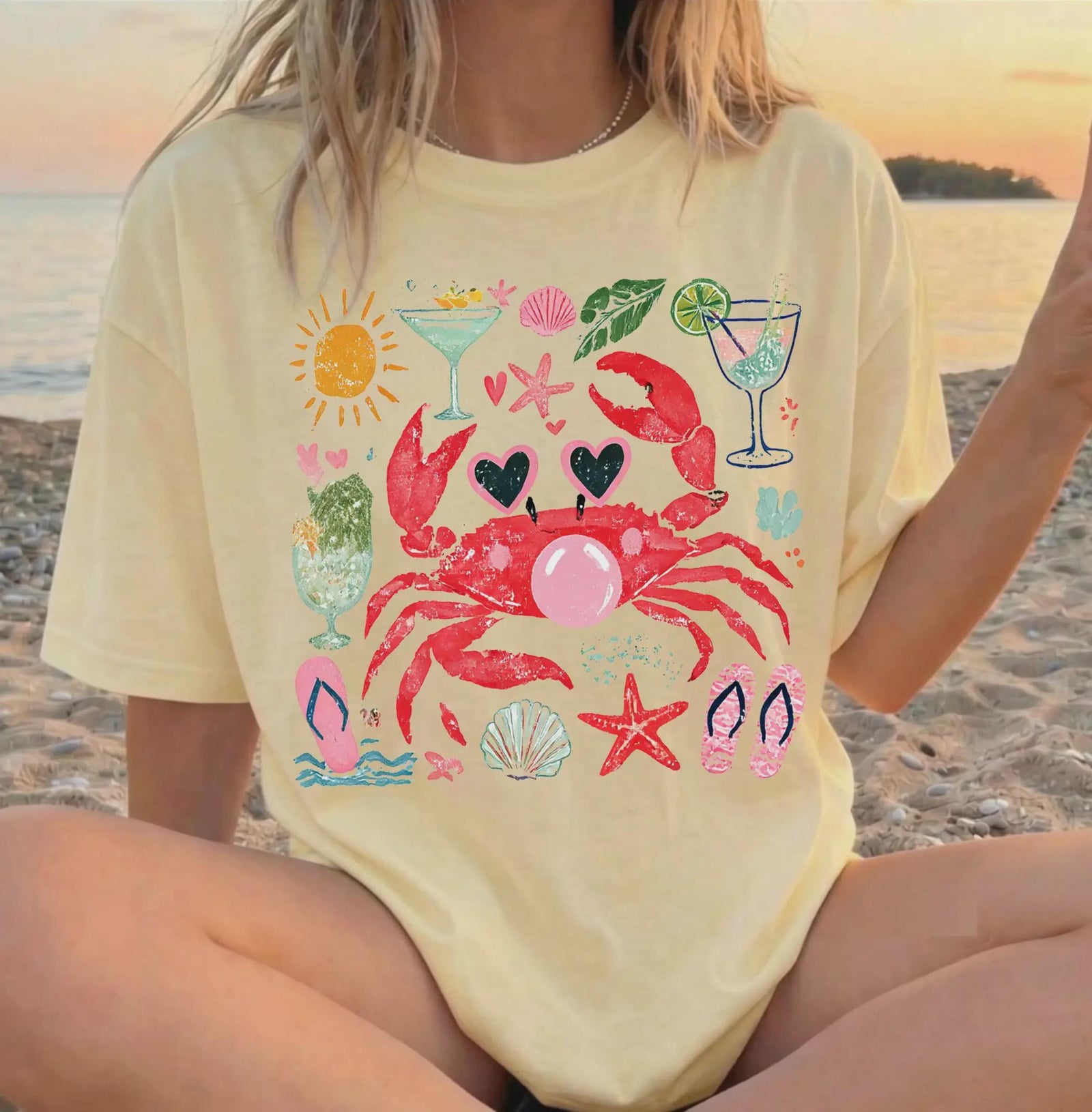 Comfort Colors Funny Crab Shirt, Crab Blowing Bubble Graphic Tee, Beach Vibes Nautical T-shirt, Summer Vacation Gift 0e442b2c-e4d0-41a3-a485-568bb607be24-1.jpg