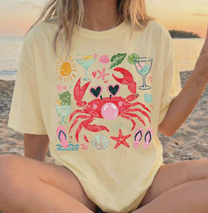 Comfort Colors Funny Crab Shirt, Crab Blowing Bubble Graphic Tee, Beach Vibes Nautical T-shirt, Summer Vacation Gift 0e442b2c-e4d0-41a3-a485-568bb607be24-1.jpg