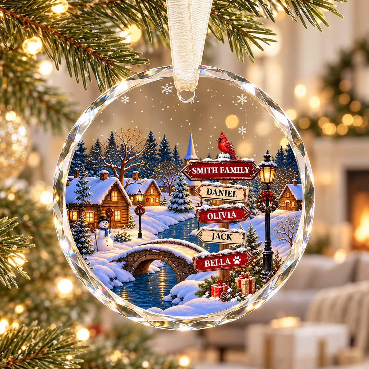 Personalized Family Christmas Ornament, Custom Member with Pet Names Ornament, Family Christmas Keepsake, Snowy Village Holiday Gift 2026 0e53b5de-1e1d-42d7-8b85-700292576261-banner-1.png