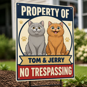 Property Of [Pet Names] – No Trespassing Cat Yard Sign - Personalized Yard Sign 0e880aad-2645-4a71-aeed-53dd7400f495.jpg